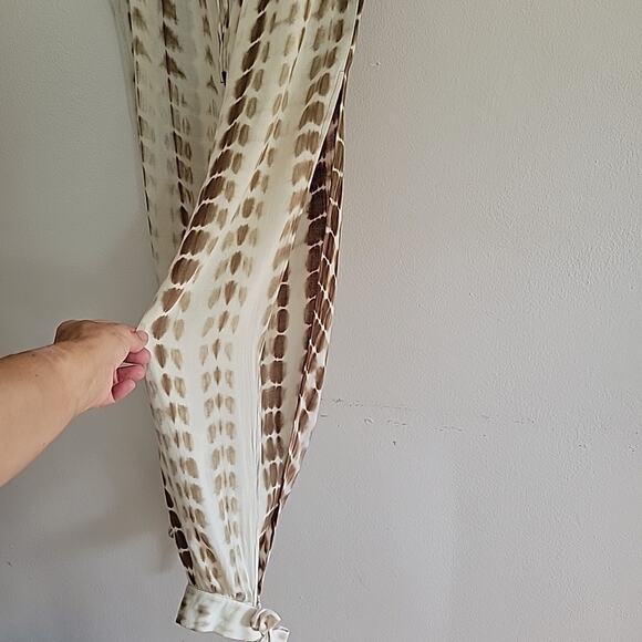 Wild Poppy Knotted Split Thigh Tie Ankle Hem Pants Tie Dye Beach Cover-Up Resort - Picture 6 of 11